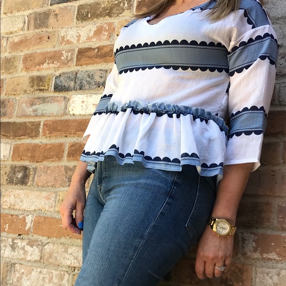 Frilly Ruffled Hem Blouse - Picture 2 of 6